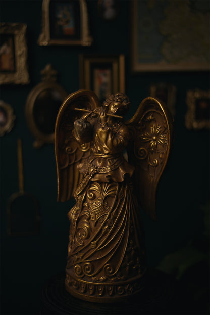 Set of Extra Large Gilded Musical Angels – Exquisite Decorative Figures