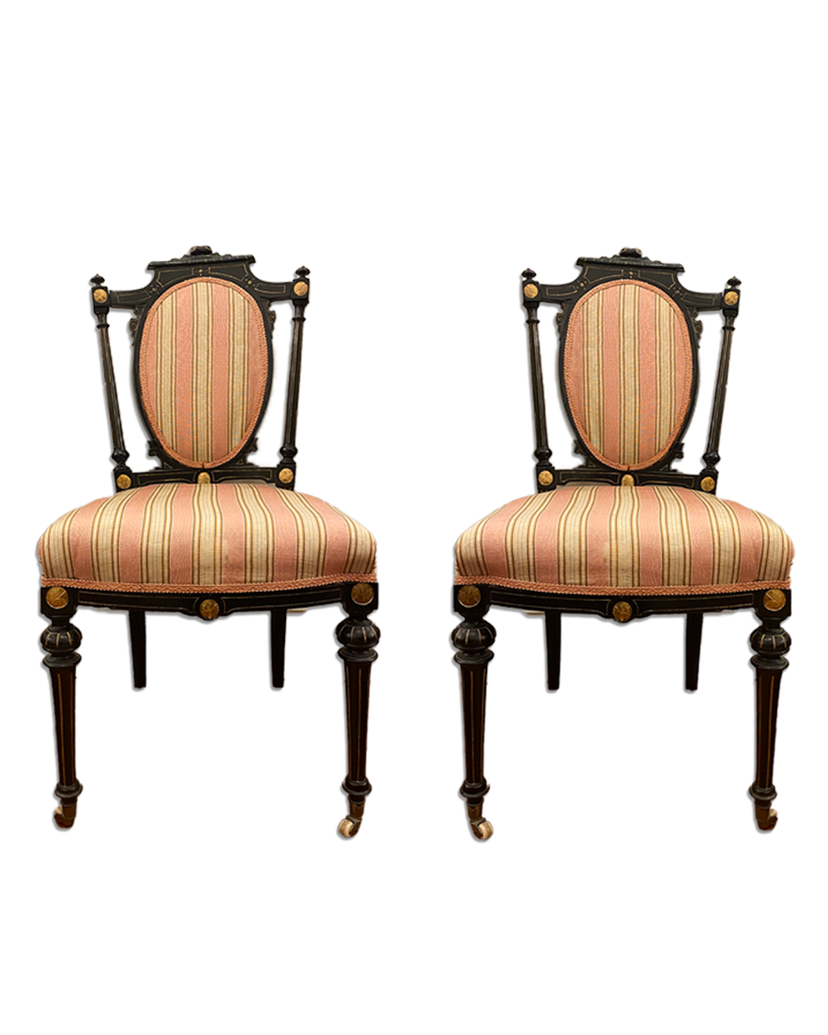 Pair of Antique Upholstered Salon Chairs - Old Town Magick