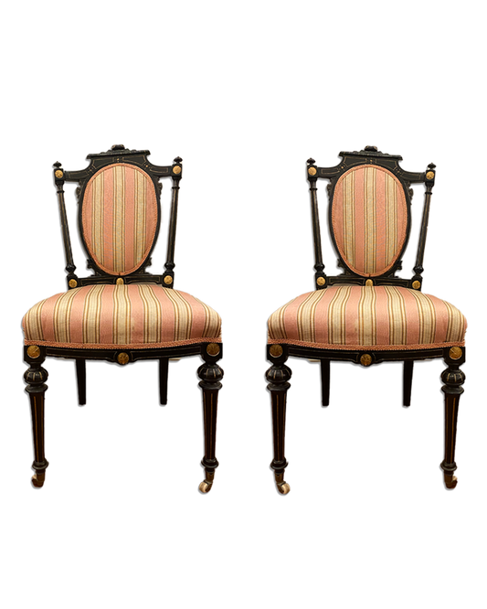 Pair of Antique Upholstered Salon Chairs