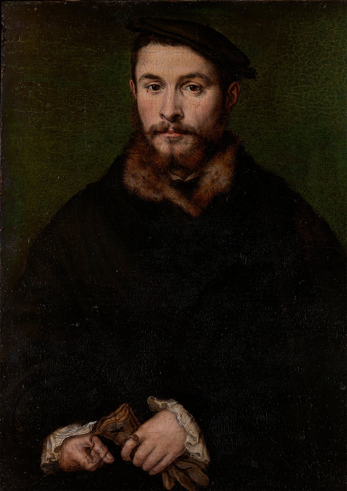 Portrait of a Man with Gloves – Classical Renaissance Portrait – Dark Academia Wall Art Print