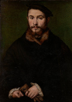 Portrait of a Man with Gloves – Classical Renaissance Portrait – Dark Academia Wall Art Print