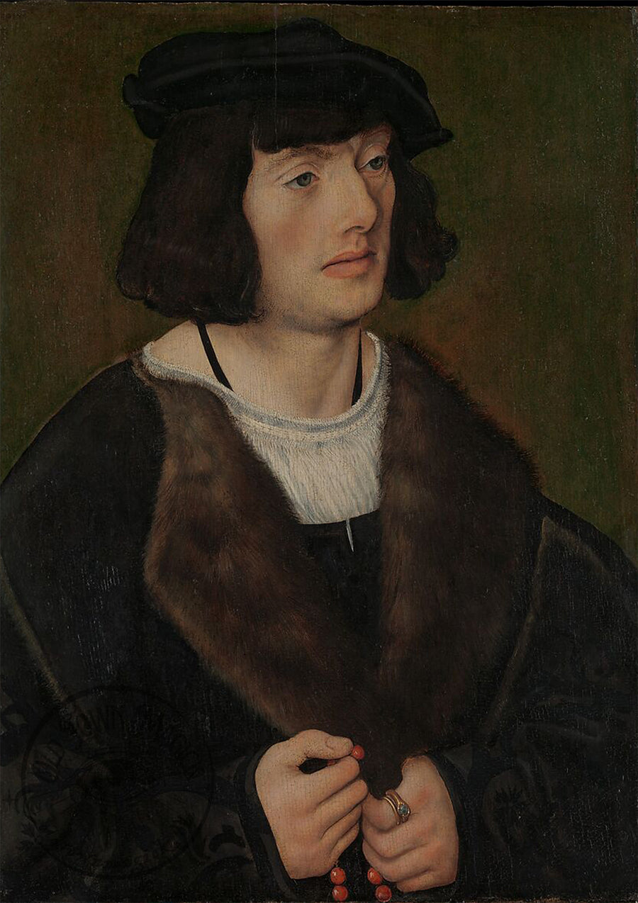 Portrait of a Man with a Rosary – Religious Renaissance Portrait – Classical Wall Art Print
