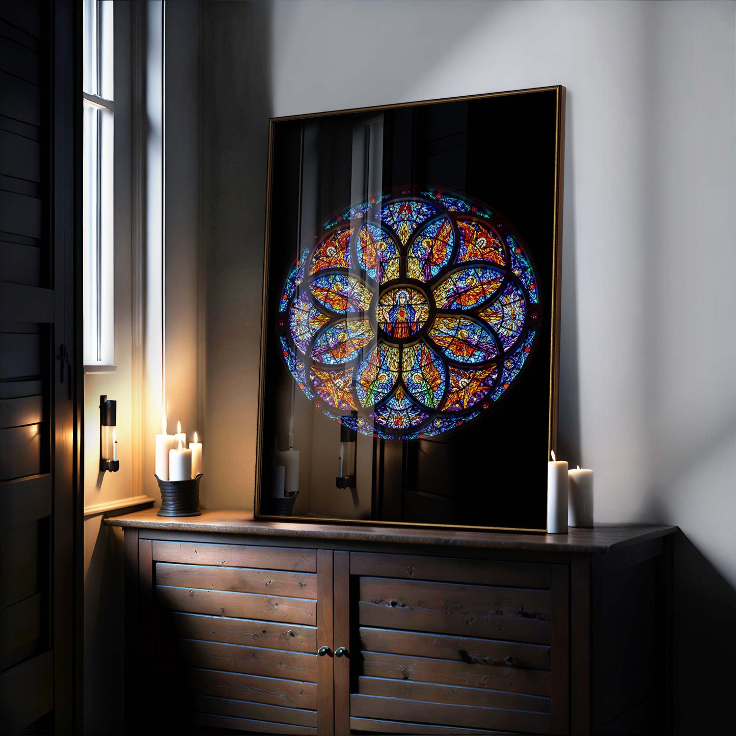 Gothic Rose Window Cathedral Occult Esoteric Wall Art Print
