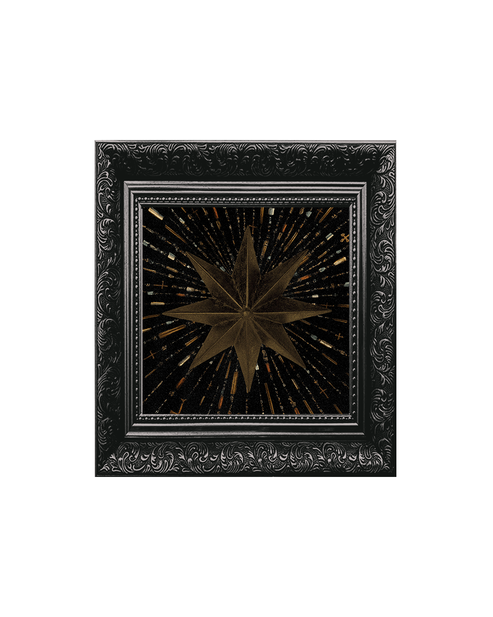 Sacra Minima '8 Point Star' Framed Square Print (15cm x 15cm)