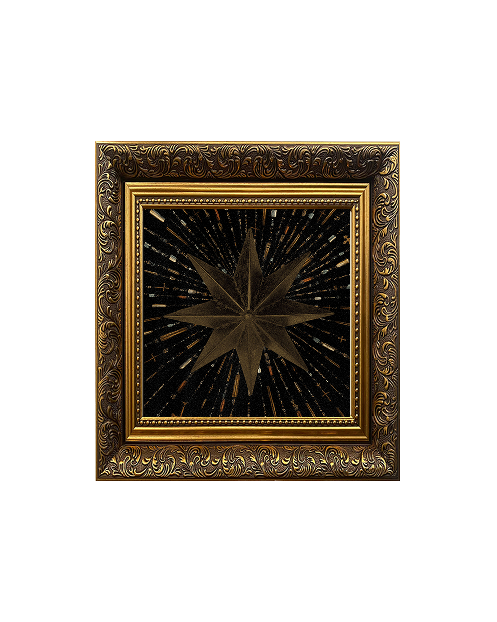 Eight Point Star Sacred Symbol Wall Art – Mystical Framed Print - Old Town Magick