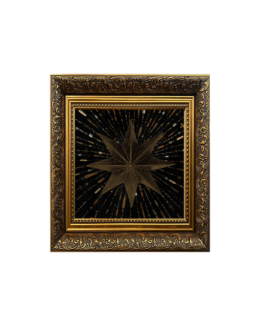 Sacra Minima '8 Point Star' Framed Square Print (15cm x 15cm)