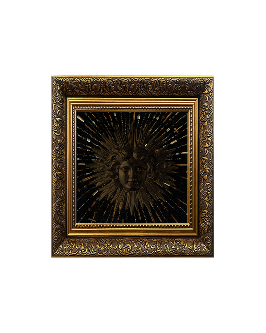 Sacra Minima 'Cherub Sunburst' Framed Square Print (15cm x 15cm)