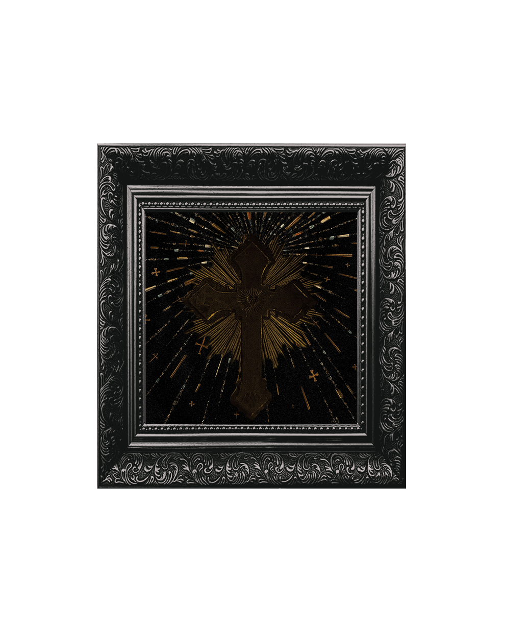 Sacra Minima 'Gothic Cross' Framed Square Print (15cm x 15cm)
