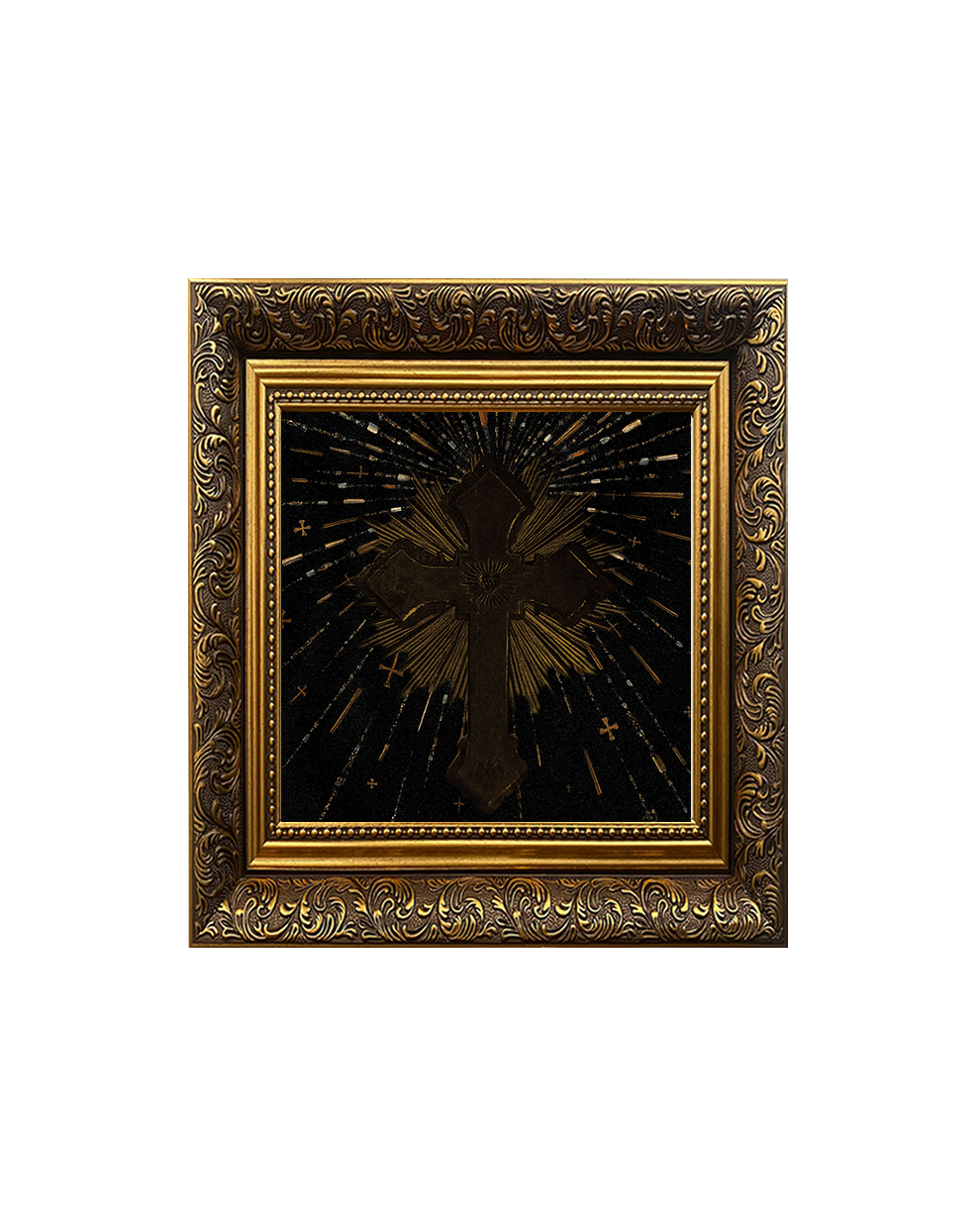 Sacra Minima 'Gothic Cross' Framed Square Print (15cm x 15cm)