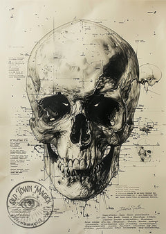 Skull Study IV – Anatomical Memento Mori Illustration – Dark Academia Wall Art Print