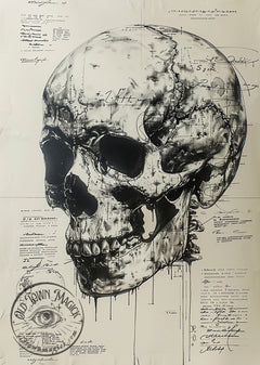 Skull Study V – Anatomical Memento Mori Illustration – Dark Academia Wall Art Print
