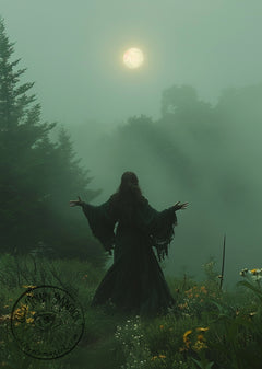 Spring Moon Ritual – Witchcraft Lunar Ceremony Artwork – Occult Gothic Wall Art Print