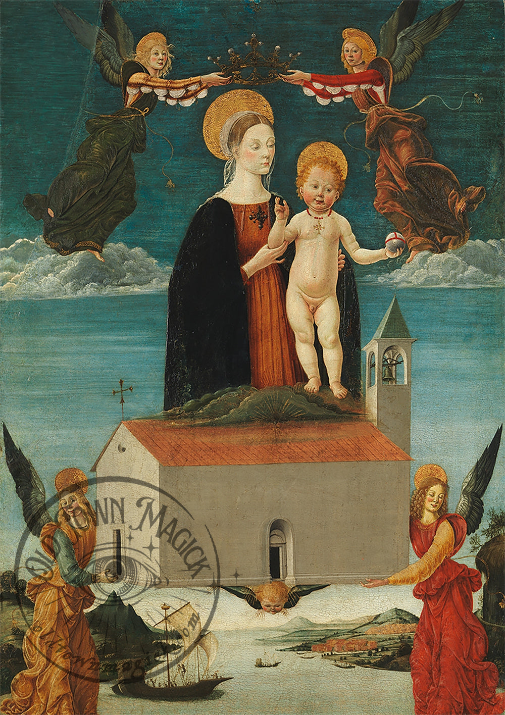 The Translation of the Holy House of Loreto – Renaissance Religious Scene – Sacred Wall Art Print