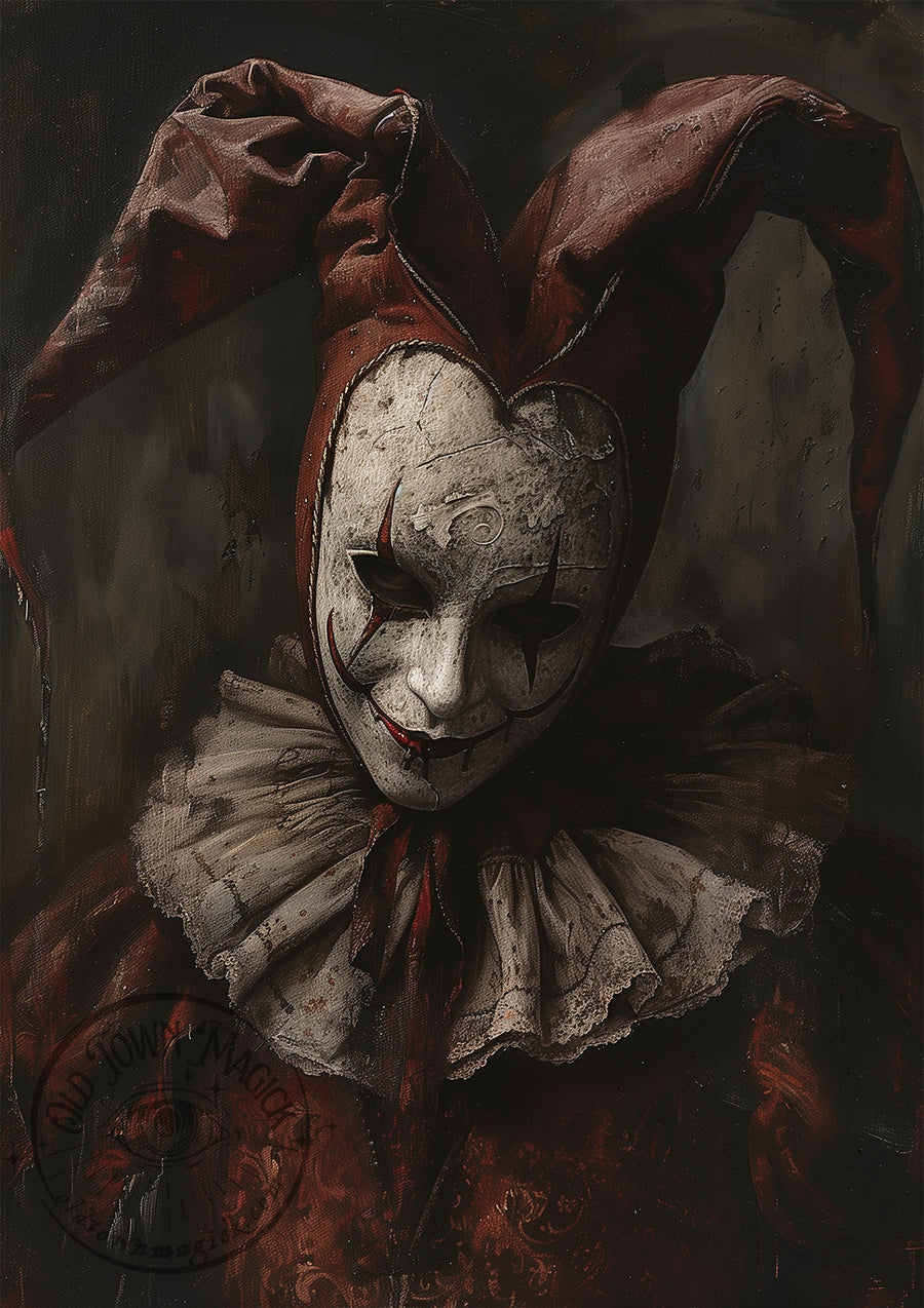 Venetian Jester – Occult Carnival Gothic Wall Art Print
