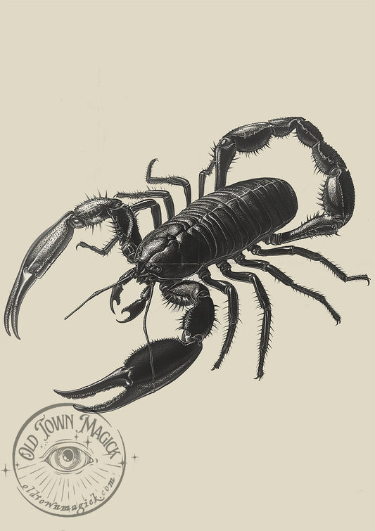 Vintage Sepia Scorpion Wall Art Print