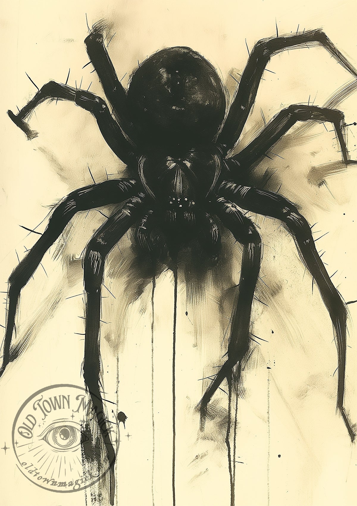 Vintage Sepia Spider Wall Art Print