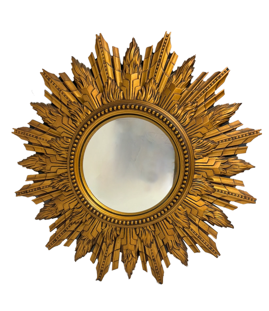 Vintage Convex Sunburst Mirror