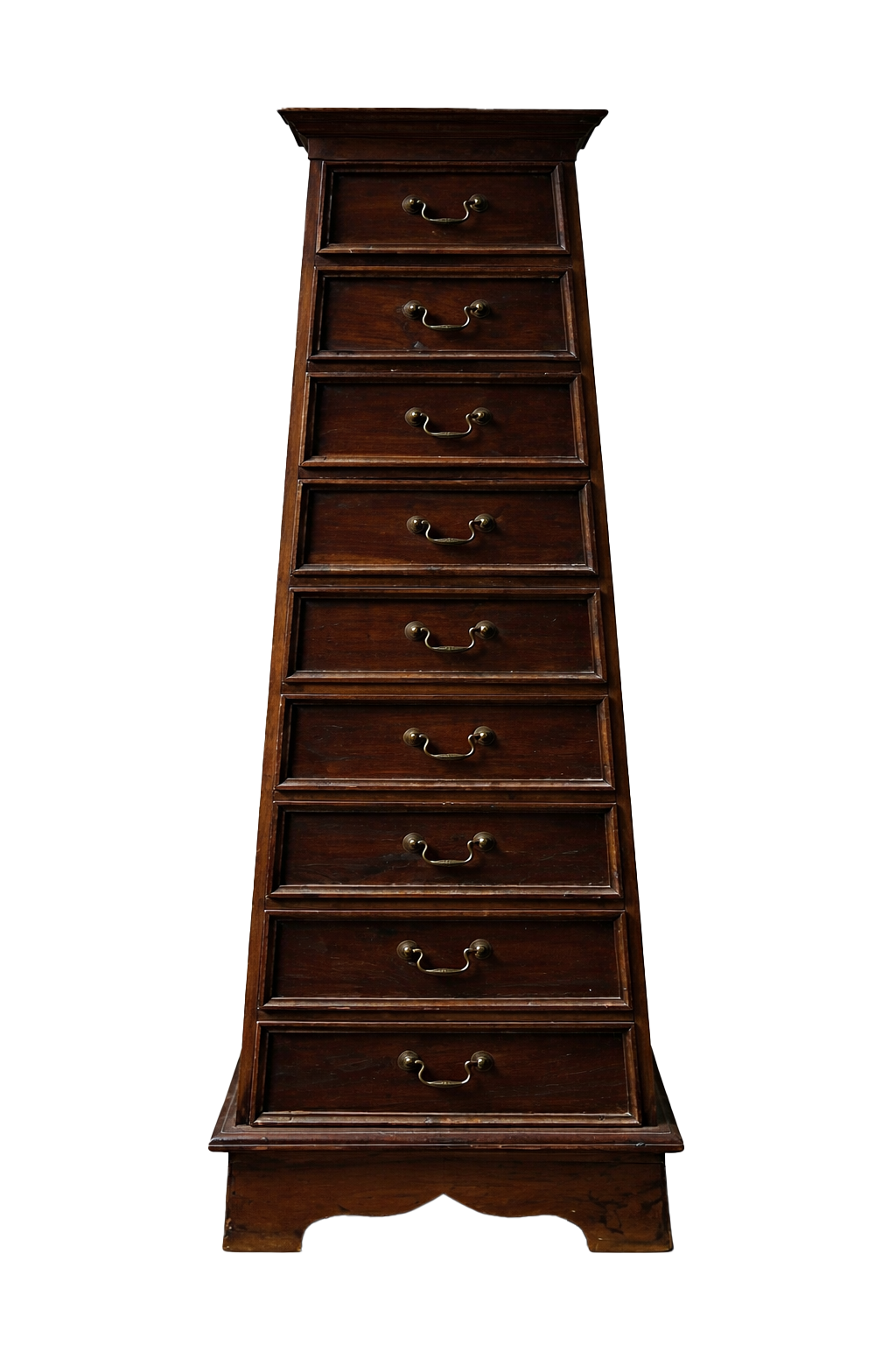 Provincial Wooden Pyramid Tallboy Chest – Pedestal Side Table - Old Town Magick