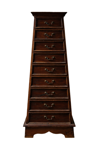 Provincial Style Wooden Tall Pyramid Chest Pedestal Stand Side Table