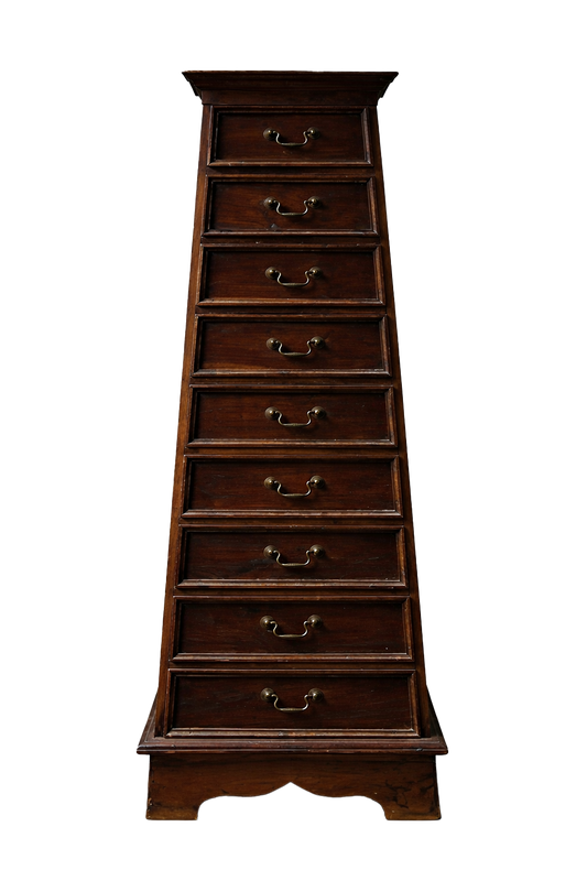 Provincial Style Wooden Tall Pyramid Chest Pedestal Stand Side Table