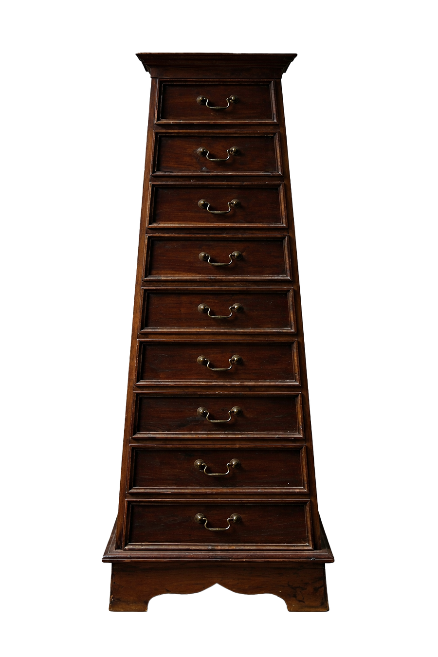 Provincial Wooden Pyramid Tallboy Chest – Pedestal Side Table - Old Town Magick