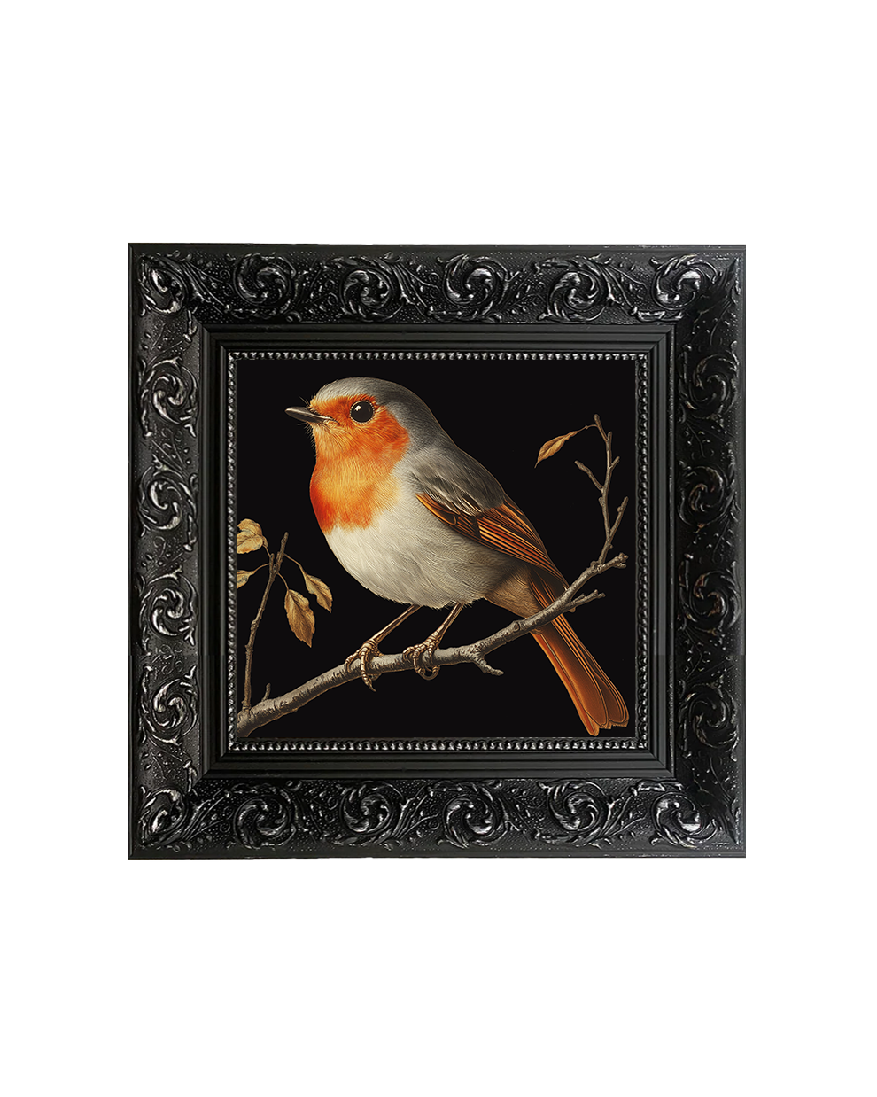 Winter Robin Bird Wall Art – Natural World Framed Print - Old Town Magick