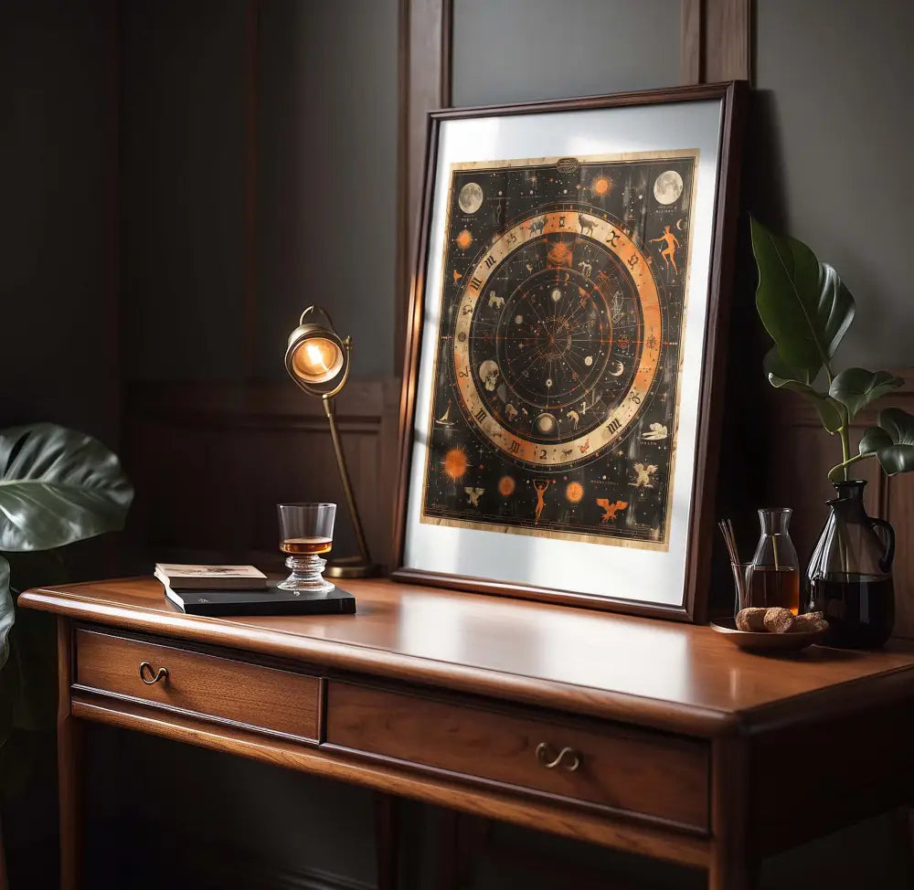 Astrology Chart Occult Esoteric Wall Art Print | Old Town Magick