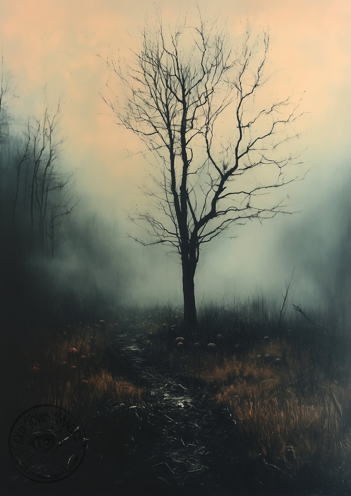 The Lonely Tree – Dark Forest Landscape – Gothic Nature Wall Art Print