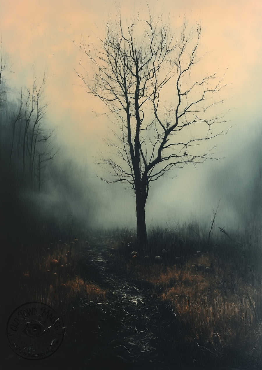 The Lonely Tree – Dark Forest Landscape – Gothic Nature Wall Art Print